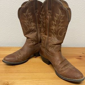 Ariat Heritage Western Cowboy Boots Russet Brown R-Toe 10001021 Women 7.5B EUC